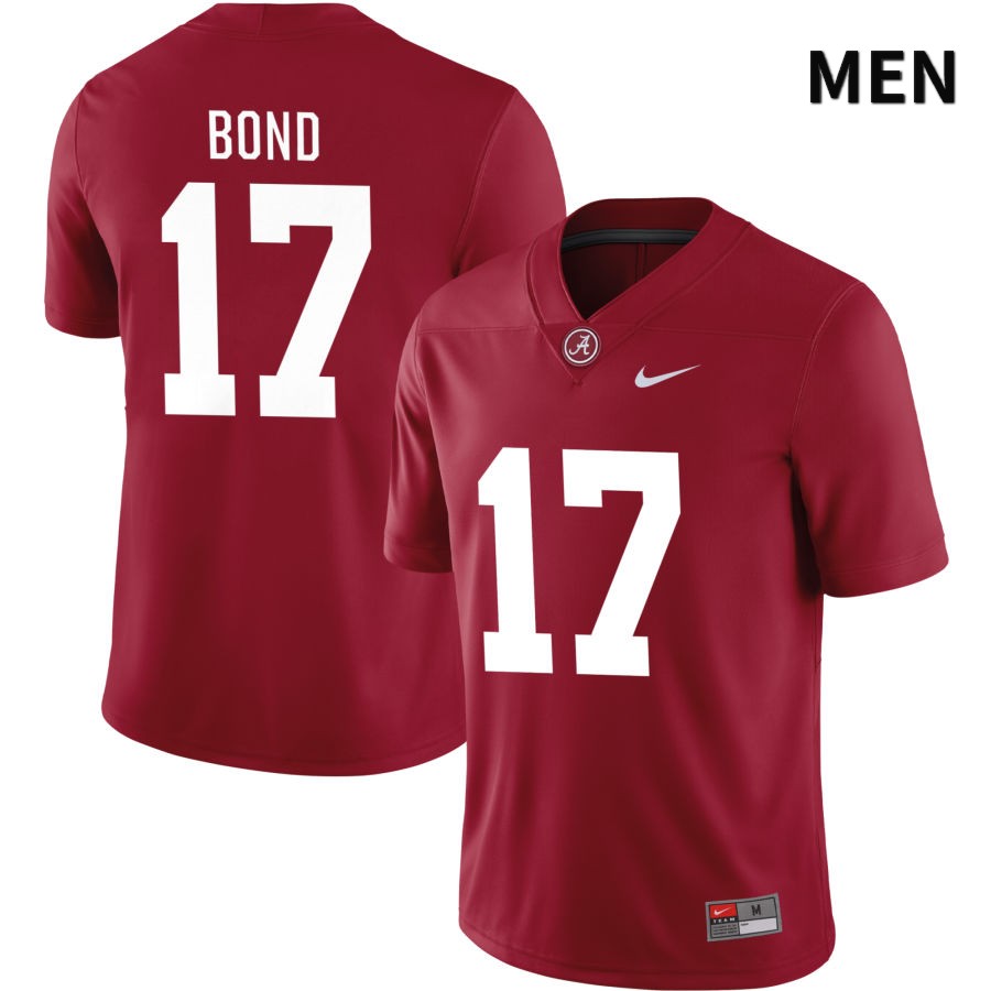 Alabama Crimson Tide Men's Isaiah Bond #17 NIL Crimson 2022 NCAA Authentic Stitched College Football Jersey EU16H82QW